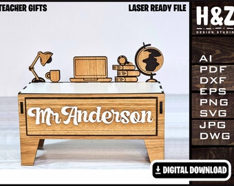 Teacher Day, geography Teacher, Teacher appreciation gift,Desk,Drawer SVG Ai DXF DWG,Fully Customizable,Lasercut ready,Digital Download only