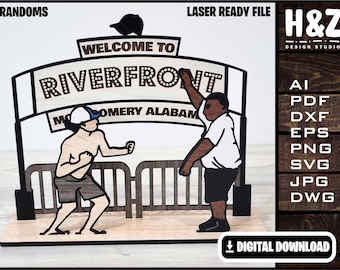Riverfront brawl Alabama Stand, Montgomery, brawl, dock, Svg Ai Dxf Dwg Eps, Fully Customizable, Lasercut ready, Digital Download only