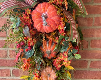 Fall Pumpkin Swag Wreath