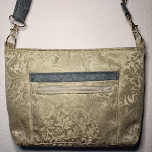 Handtasche mit vielen Fächern Schultertasche Steckfächer Reißverschlussfächer