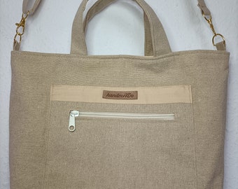 Handtasche mit vielen Fächern Schultertasche Steckfächer Reißverschlussfächer