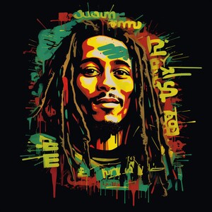 Bob Marley Graffiti - Impression d’affiche numérique