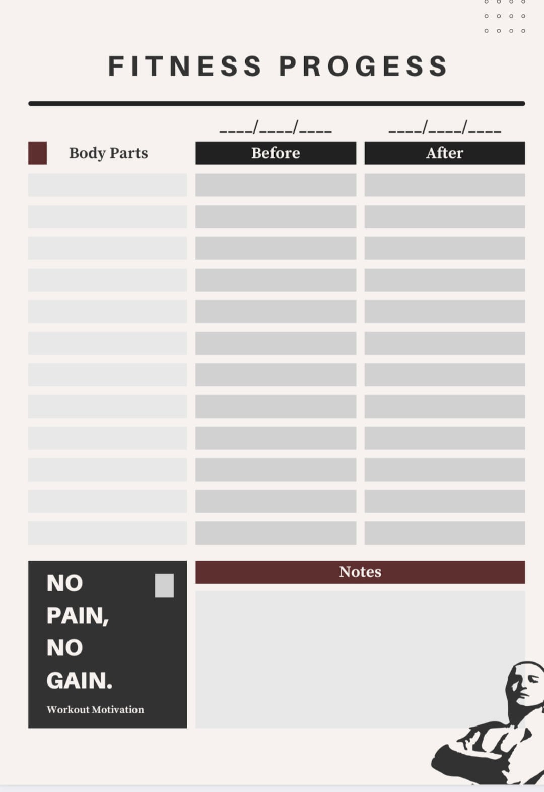 Fitness Progress Tracker Digital Etsy