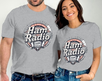May include: Two gray t-shirts with a vintage-style graphic of a radio and the text "Ham Radio".