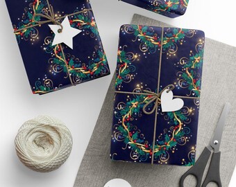 Weihnachtskranz Geschenkpapier: Festliche Geschenkverpackung