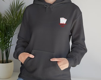 Poker Graphic Hoodie: Unisex Cotton-Blend Sweatshirt
