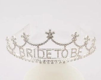 Rhinestone Bride To Be Headband Tiara Crown Bachelorette Hen Party Decoration