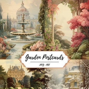 Cartoline da giardino stampabili // 30 immagini ispirate al vintage // JPEG PDF // Giardino segreto // Giardini della casa padronale // Natura // Materiali per il bricolage
