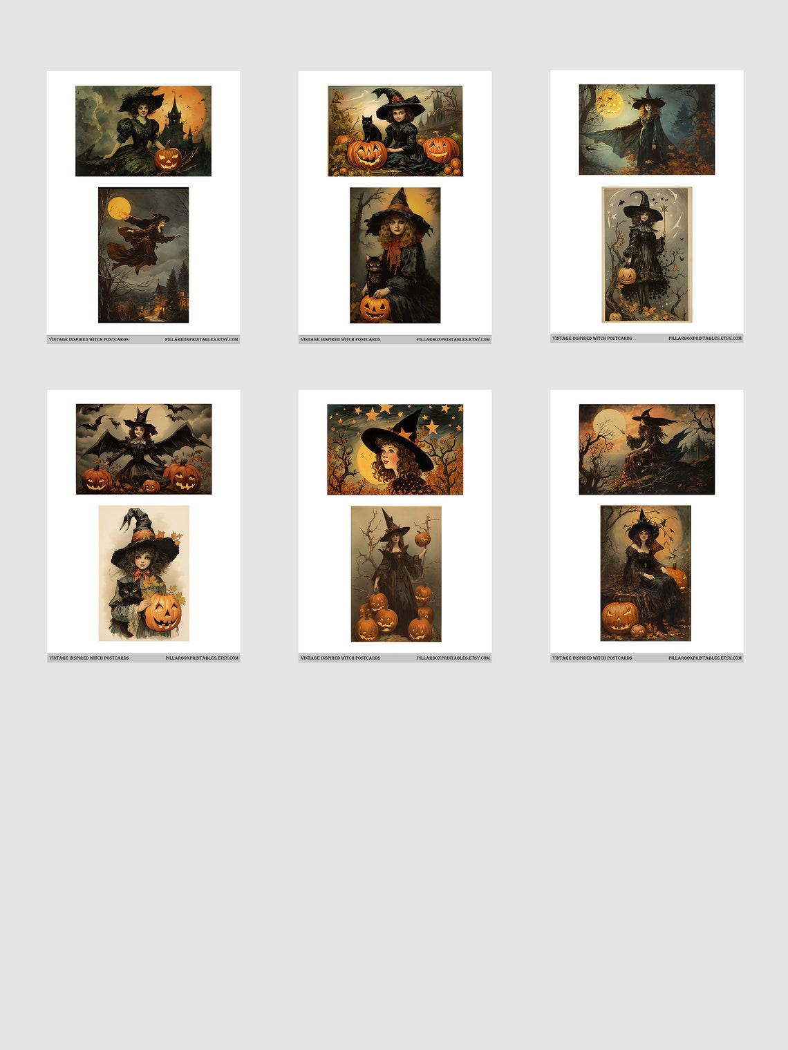 Witch Postcard Printables // 30 Vintage Inspired Fussy Cut Images ...