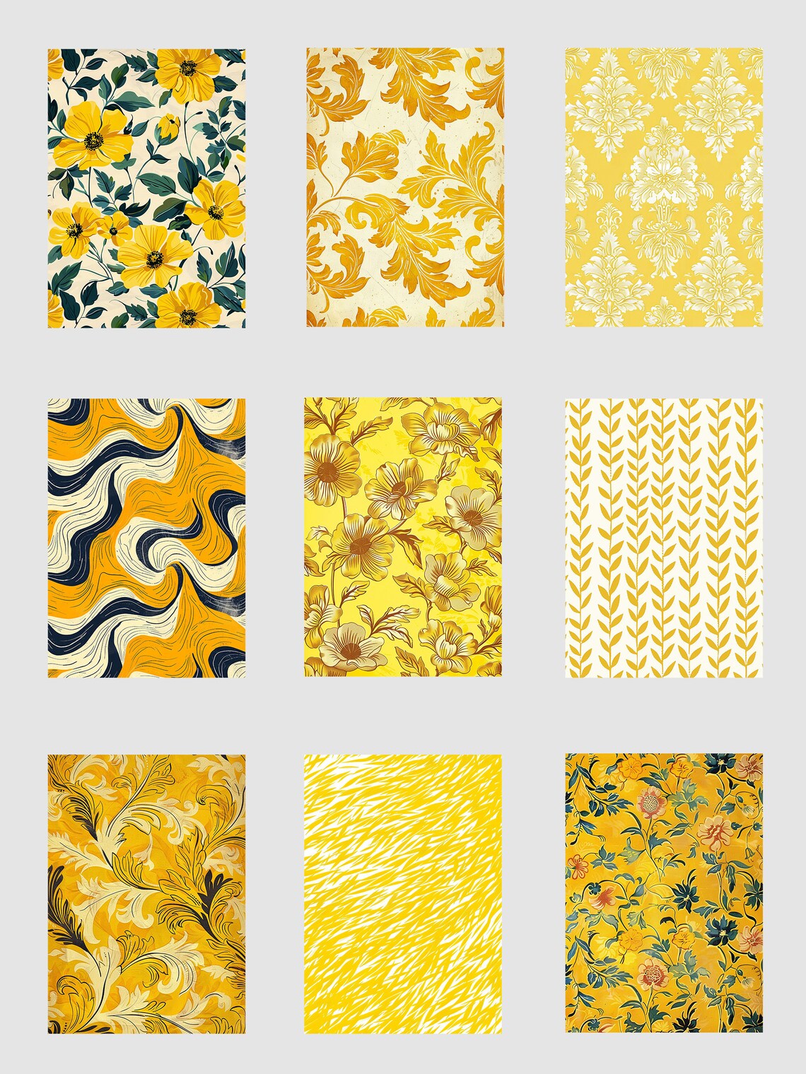 Yellow Printable Pattern Pages // 25 Vintage Inspired Print at Home ...