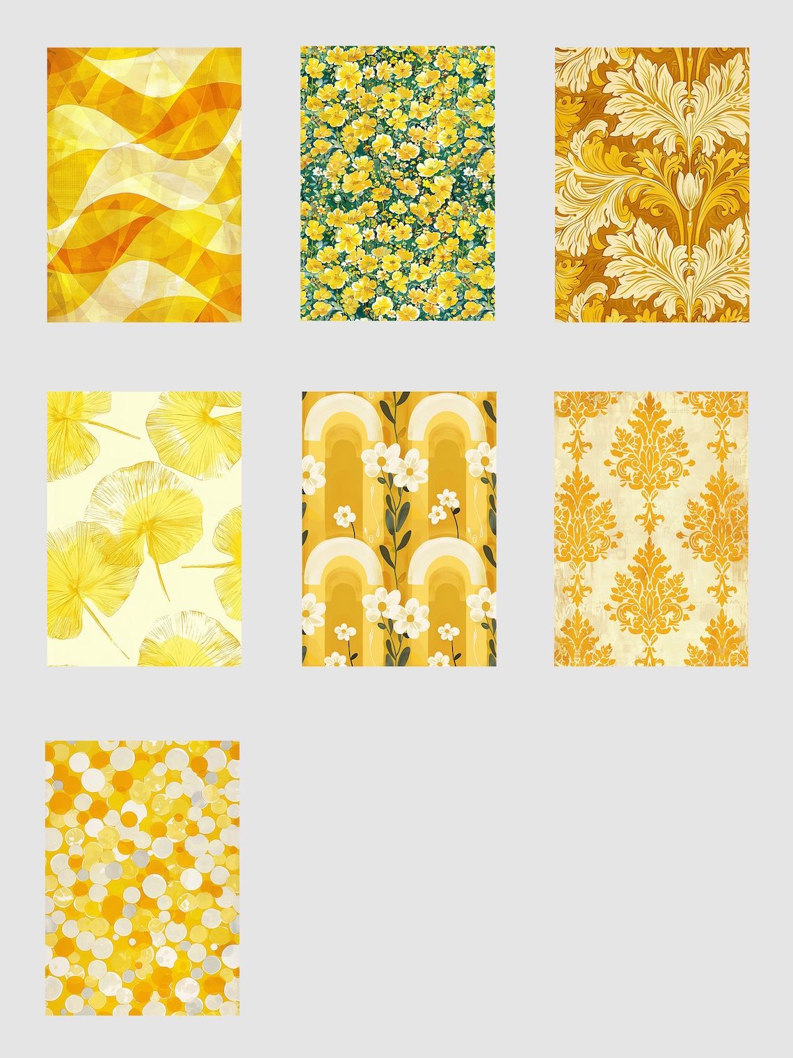 Yellow Printable Pattern Pages // 25 Vintage Inspired Print at Home ...