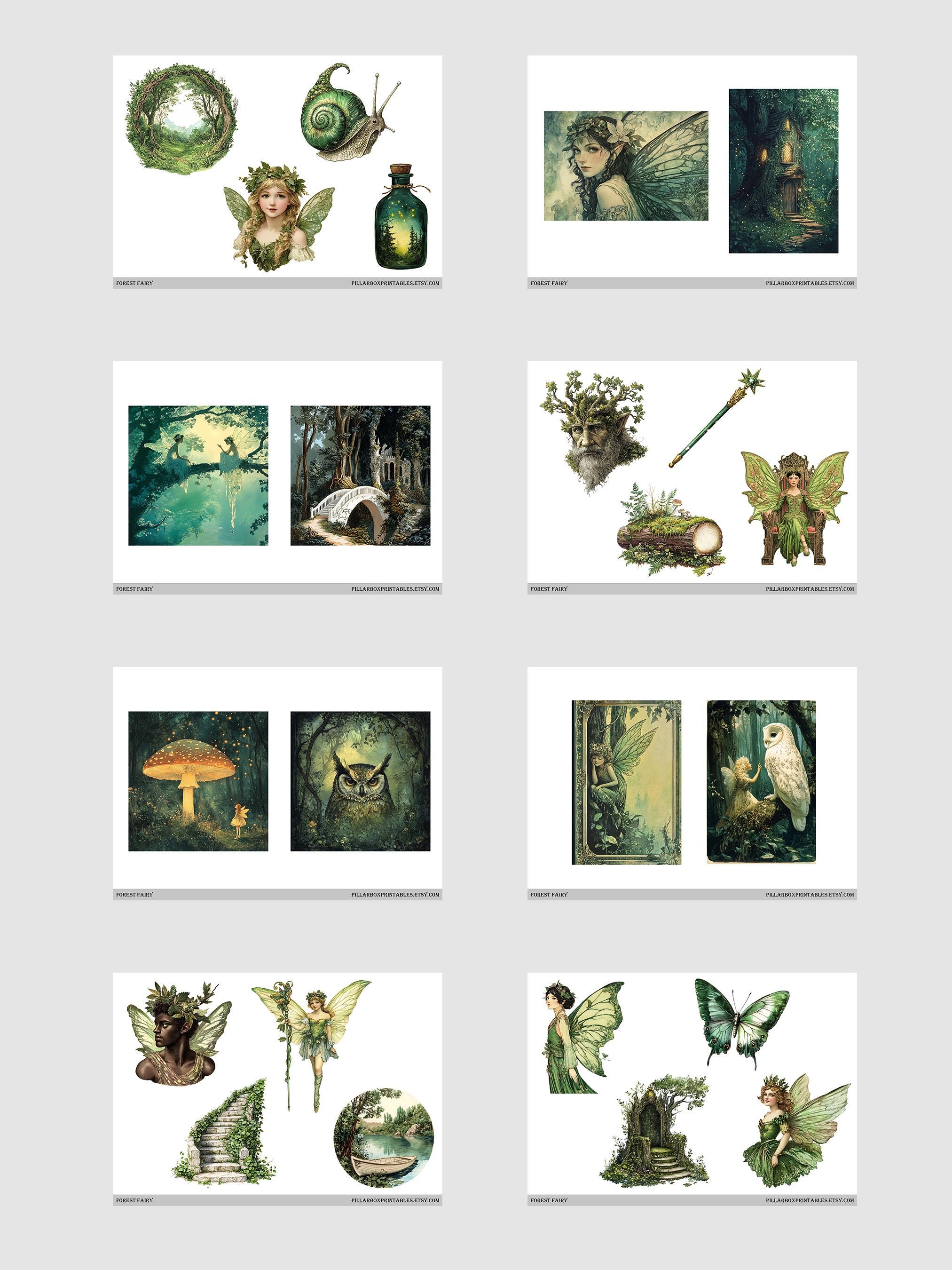 Forest Fairy Printable Fussy Cut Pages // 60 Vintage Inspired Image Set ...