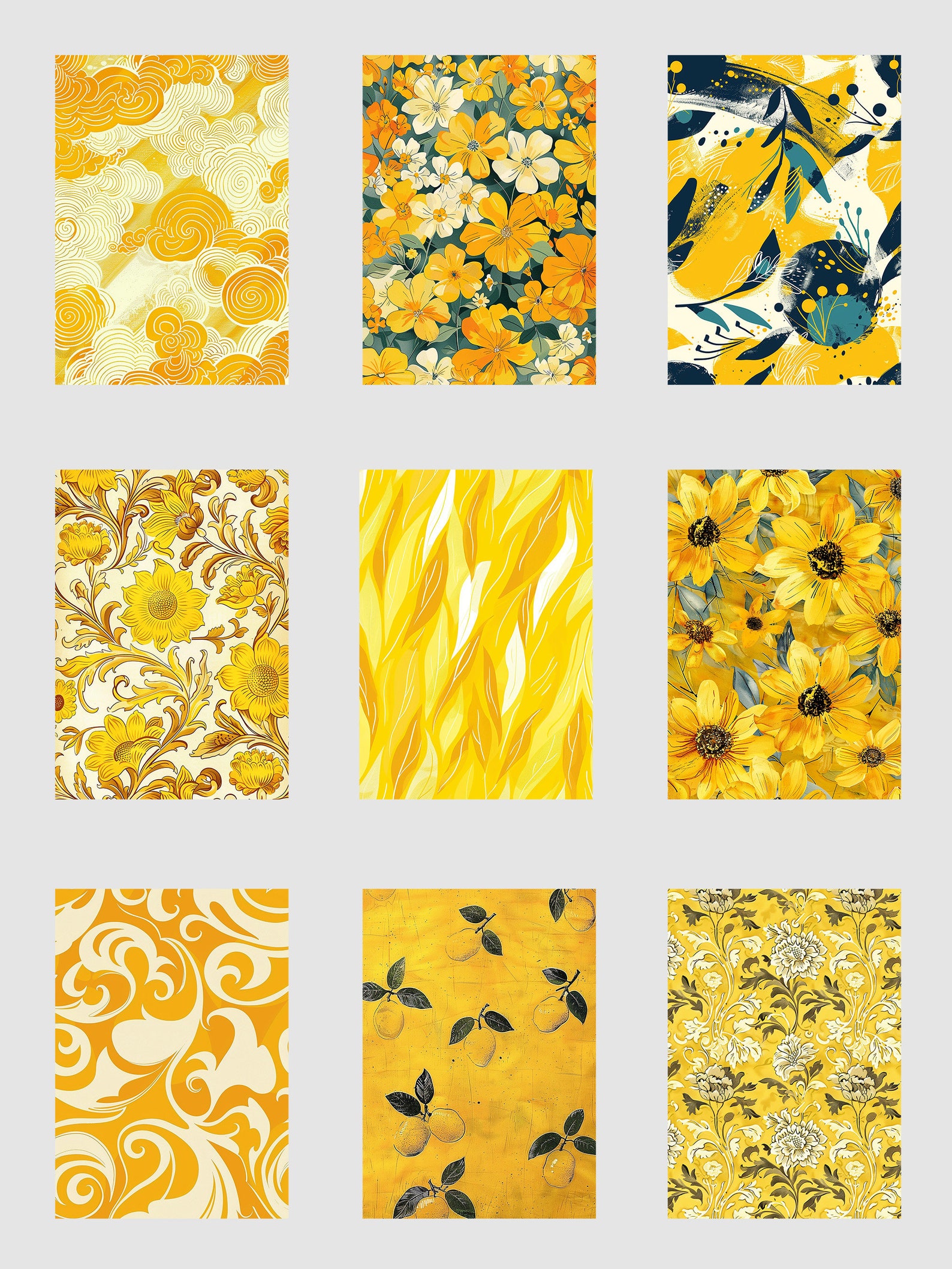 Yellow Printable Pattern Pages // 25 Vintage Inspired Print at Home ...