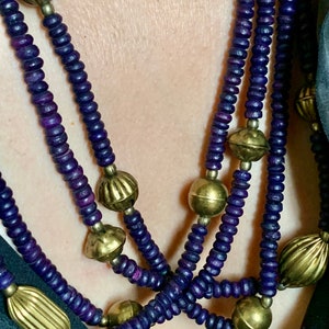 4-row pearl and cabochon necklace
