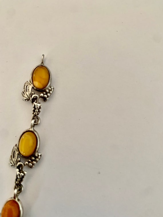 Old silver and amber bracelet - image 4