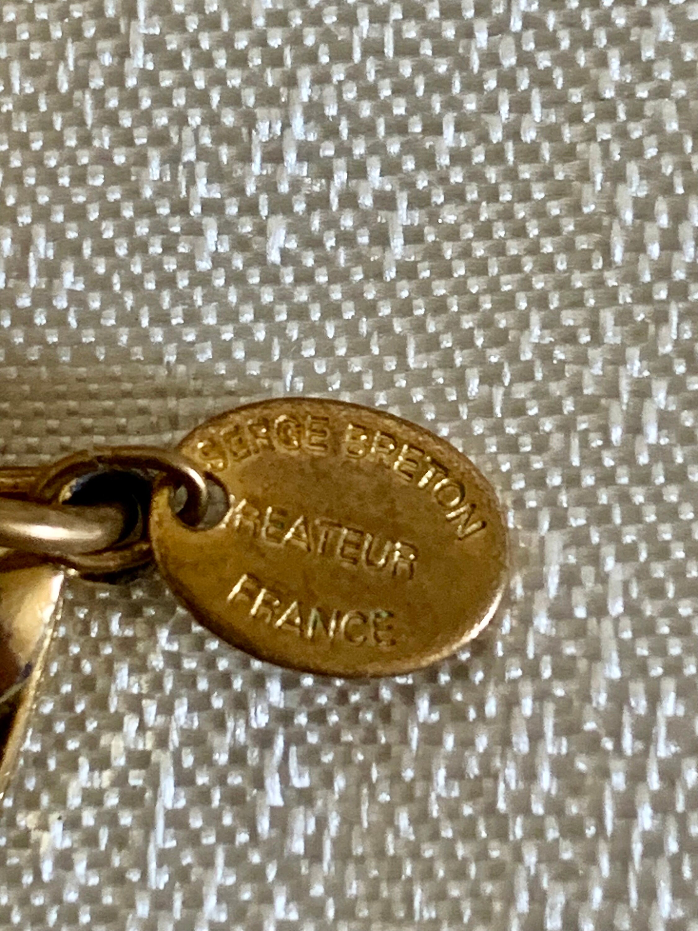 Collier Laiton Signé Serge Breton - Bijou De Créateur Années 1970, Occasion