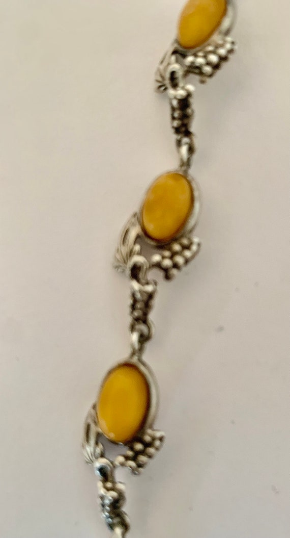 Old silver and amber bracelet - image 5