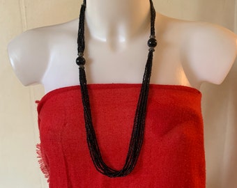 Ethnic black agate necklace (vintage)