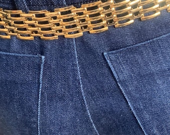 ヴィンテージ 70 年代 GUCCI ロゴ チェーン ベルト / ゴールド