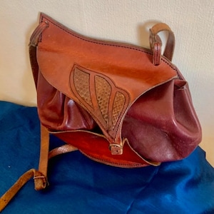 Französische Designer-Lederhandtasche Le Vieux Logis – 90er Jahre