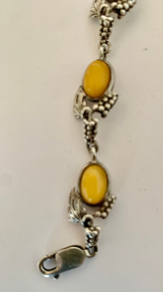Old silver and amber bracelet - image 6