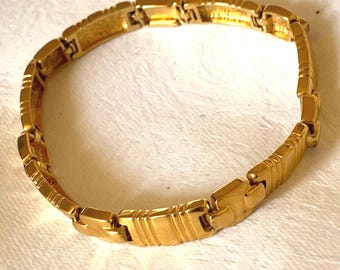 Splendido bracciale vintage firmato anni '60, placcato oro 18k di alta qualità