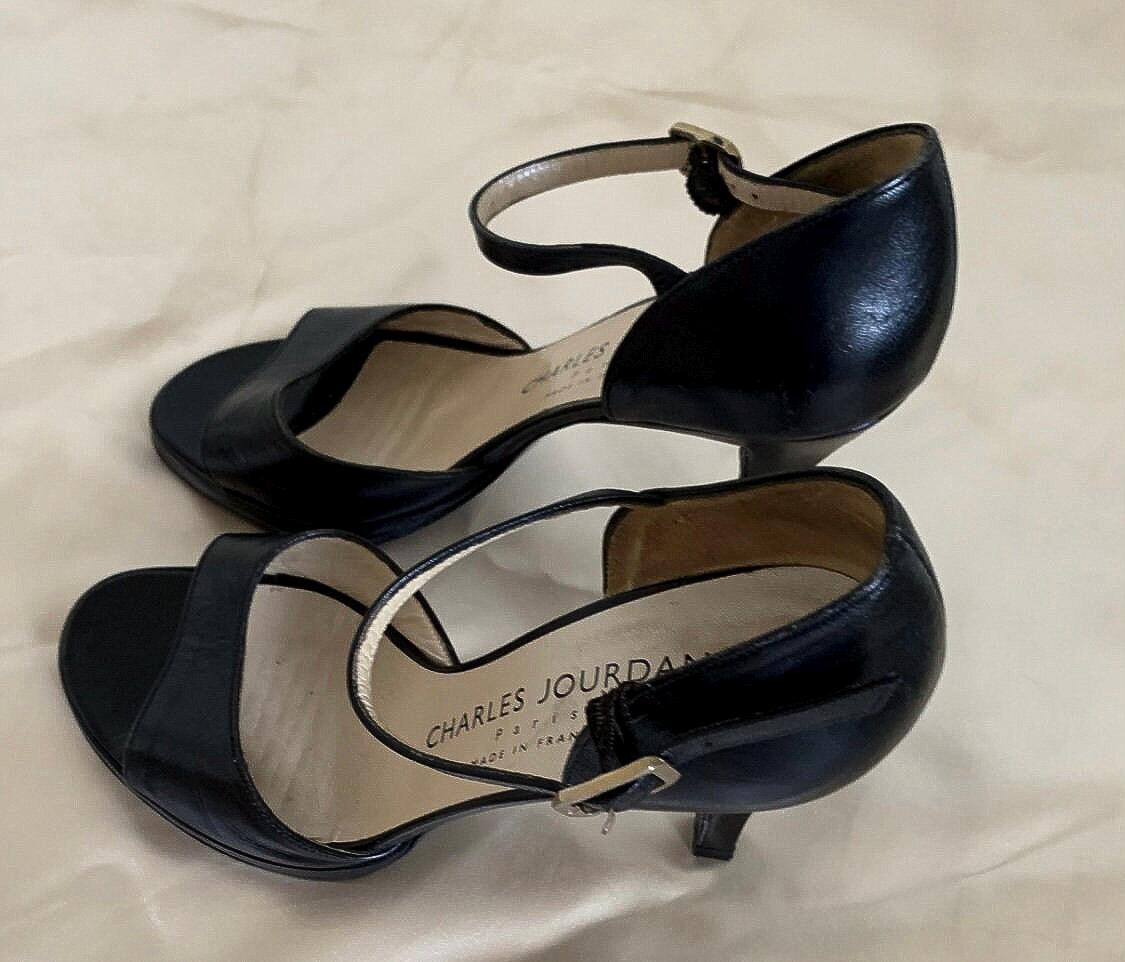 Escarpins Noirs Vintage Charles Jourdan - Taille 38 - Talons Aiguilles - France Années 80/90