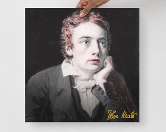 John Keats Portrait Print with Keats’ Signature - A Tribute to Poetry and Friendship