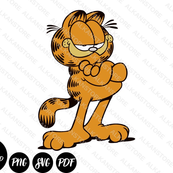 Garfield PNG SVG PDF, Garfield Dijital Download, Best Seller Garfield, png,svg,pdf