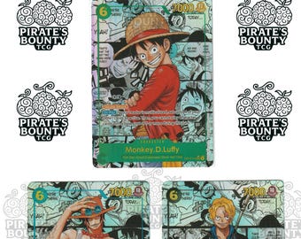 One Piece Holo Textured Manga Cards: Dawn Brothers Trio Plain