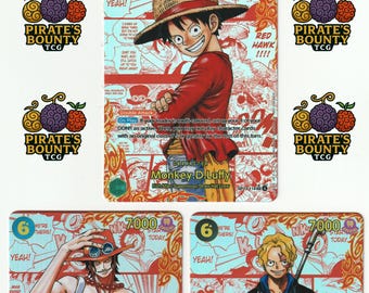 One Piece Holo Textured Manga Cards: Dawn Brothers Trio