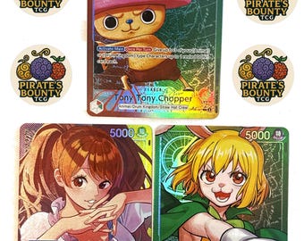 One Piece Holo Leader Cards: Straw Hat Trio - Etsy