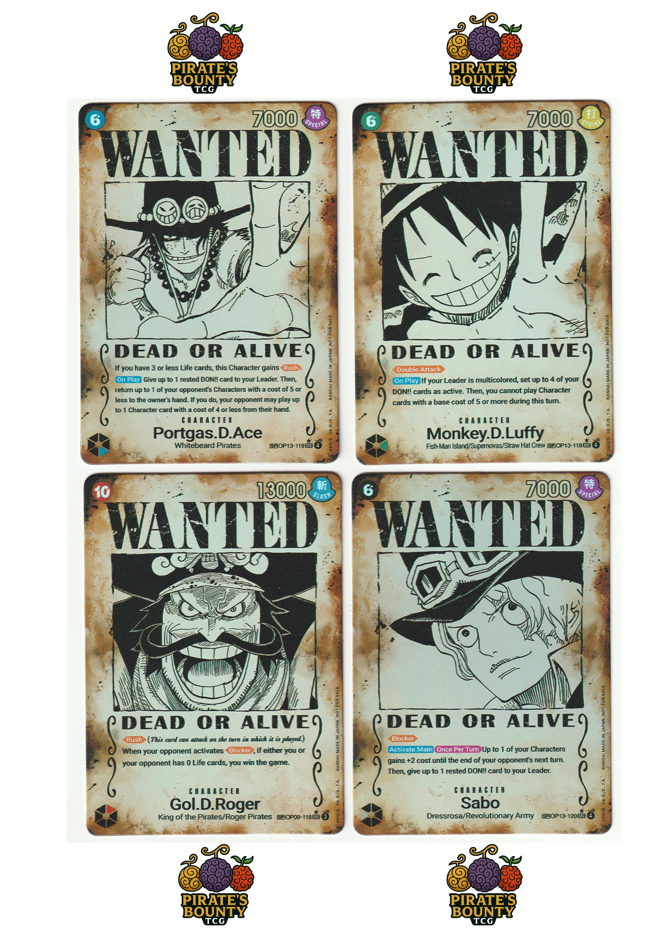 One Piece Wanted Poster Set - Etsy