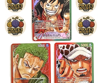 are leader cards rare one piece One Piece Holo Leader Cards: Straw Hat Trio