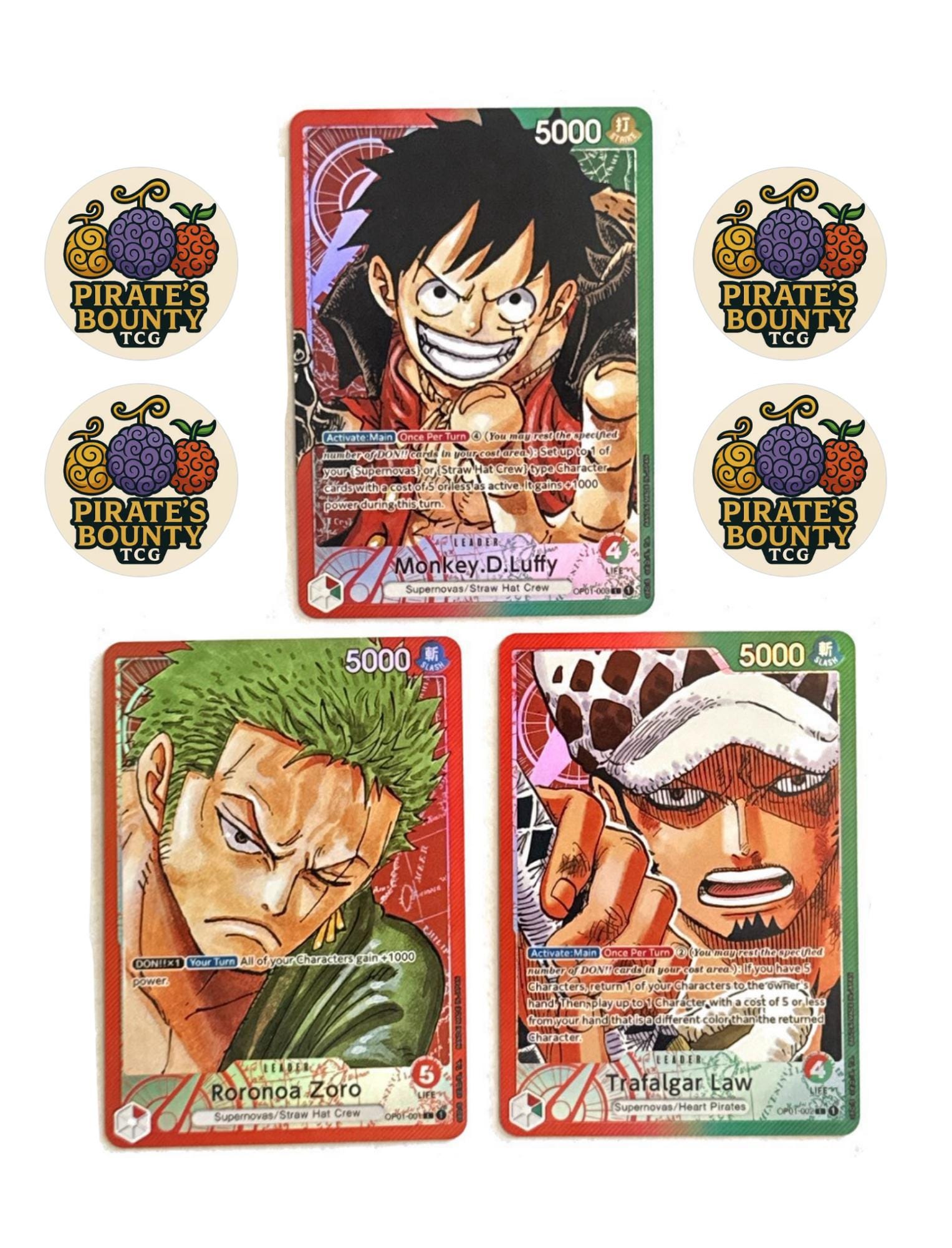 ONE PIECE CARD GAME ノー・リ・ハイ ホロカード One Piece Holo Leader Cards: Straw Hat Trio - Etsy