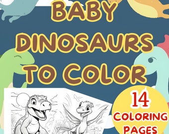 14 Dinosaur Coloring Pages, Dinosaur Printables For Kids, Dinosaur Activities, Printable Coloring Pages, pdf download