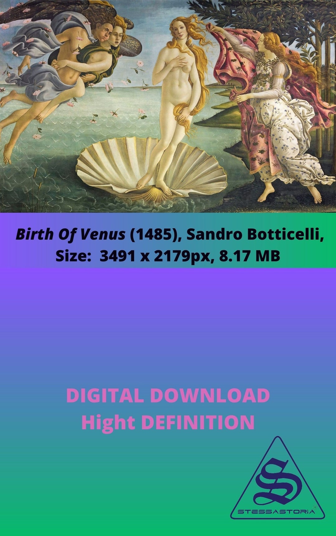 Printable Birth of Venus Sandro Botticelli High Definition File
