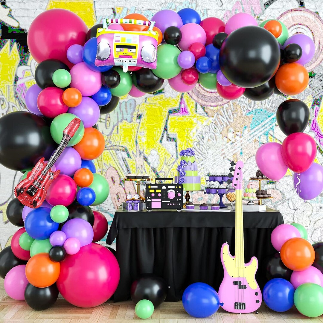 90S 80S Themed Balloon Garland Party Decorations103pcs Black - Etsy