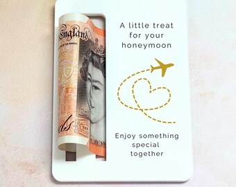 Personalised Honeymoon Money Holder Gift, Wedding Money Present for Newlyweds