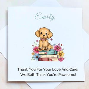 Carte personnalisée de toiletteur « You're Pawsome », carte de remerciement de toilettage pour chien, merci d'avoir pris soin de mon chien, appréciation du toiletteur de chien
