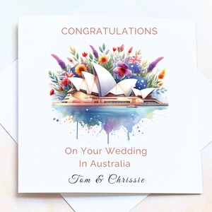 Married In Australia Congratulations Card, Married Down Under Wedding Card, Keepsake Card For Australian Wedding, Wedding Wishes From Afar