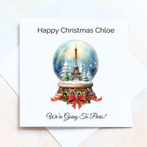 We’re Going to Paris Reveal Card, Personalised Xmas in Paris Surprise Card For Girlfriend, Trip To Paris Gift Daughter, Paris At Christmas