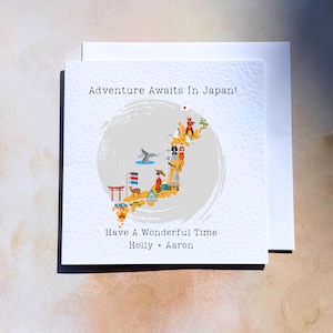 Personalised Japan Adventure Card, Bon Voyage Travel Farewell Card