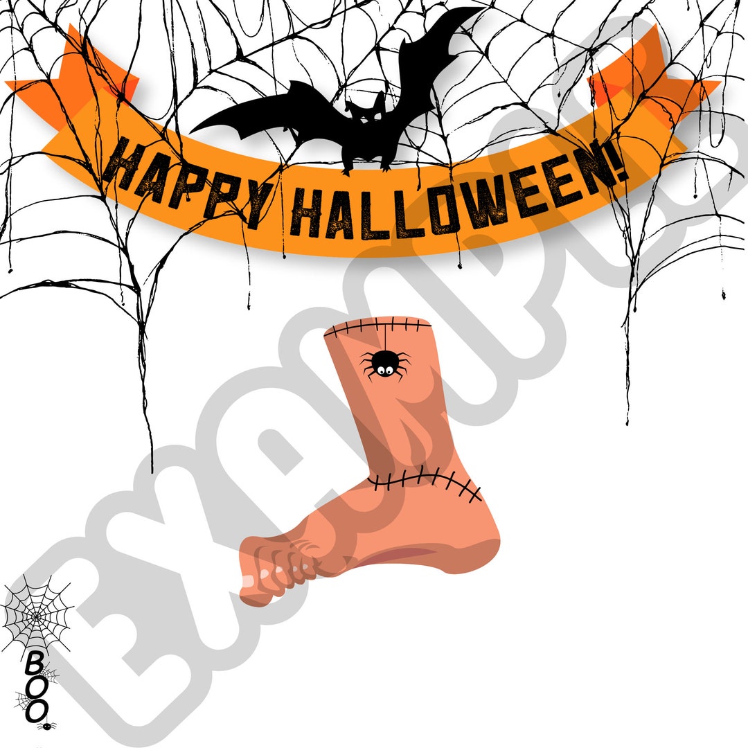 Frankenstein's Foot Halloween Dark Wall Art Step Into a Laboratory of