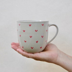 large ceramic mug / jumbo mug / heart mug / heart mug / 500ml