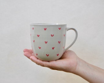 Large ceramic mug / Jumbo mug / Heart mug / Heart-shaped mug / 500ml