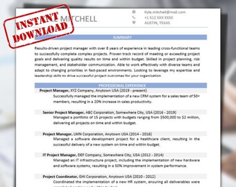 Resume Template Word and Google docs compatible | ATS resume | resume modern | professional resume | executive | cover letter | BONUS eBook