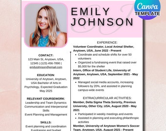 Sorority Resume Template |  Recruitment Pack | Rush Resume, Cover Letter & more Templates | Recruitment Resume Bundle w/ Step-by-Step Guide