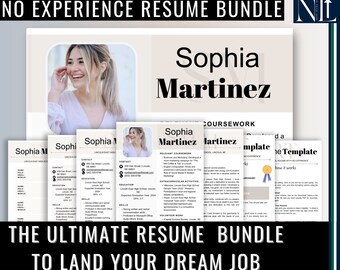High School Resume with No Experience | High School Resume Template Bundle with Cover Letter and Recommendation Letter - Canva Template