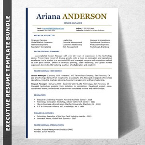 Pack de CV Exécutif Premium pour Manager avec eBook GRATUIT 'Masterplan de Recherche d'Emploi' | Compatible ATS | Word et Google Docs